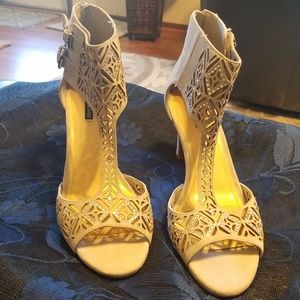 Alex Marie Light Grey suede -and rhinestone heels